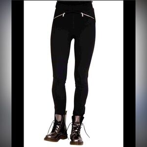 [W30]Diesel Black Women's Leggings with Zipper Detail